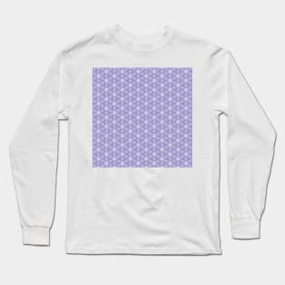 Abstract Blue Floral Pattern Long Sleeve T-Shirt